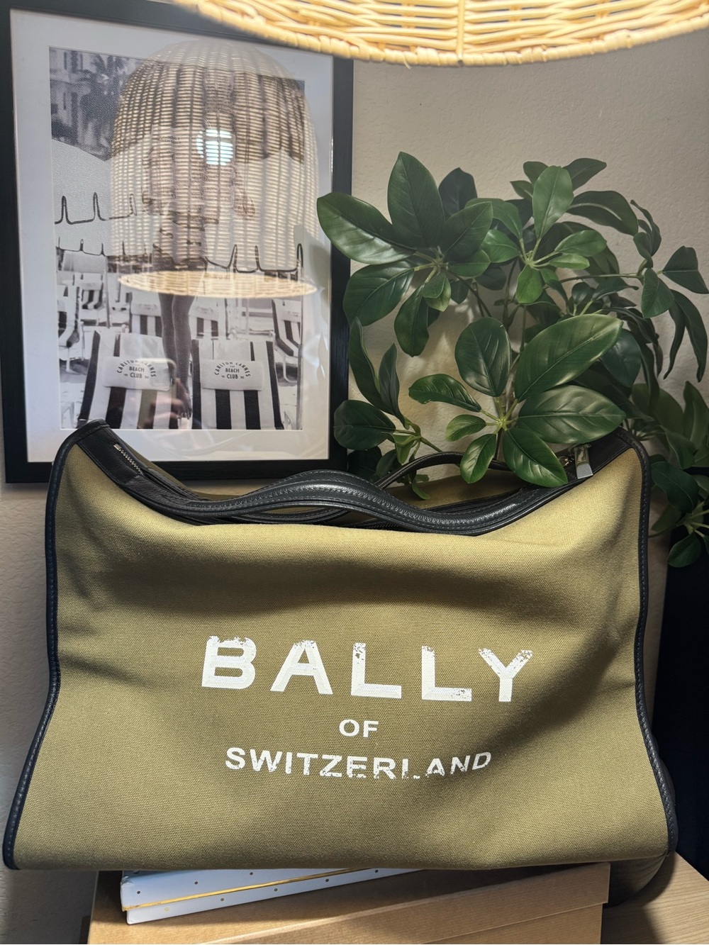 Bally Large Bag Switzerland Luxury Leather and canvas Shoulder bag travel 🧳